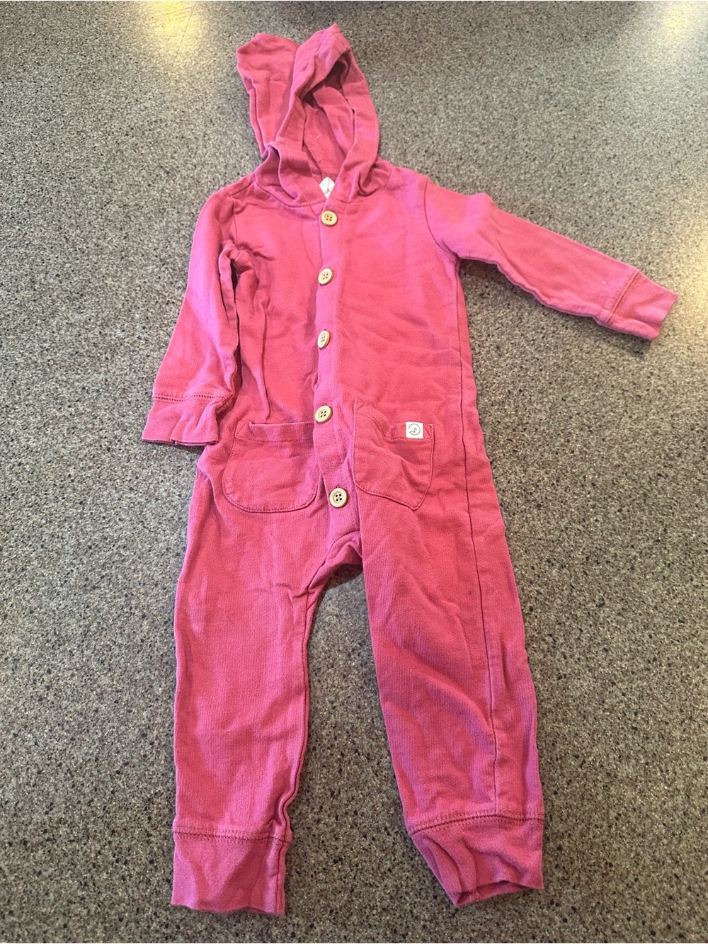 Pink Hooded Baby One-Piece Romper